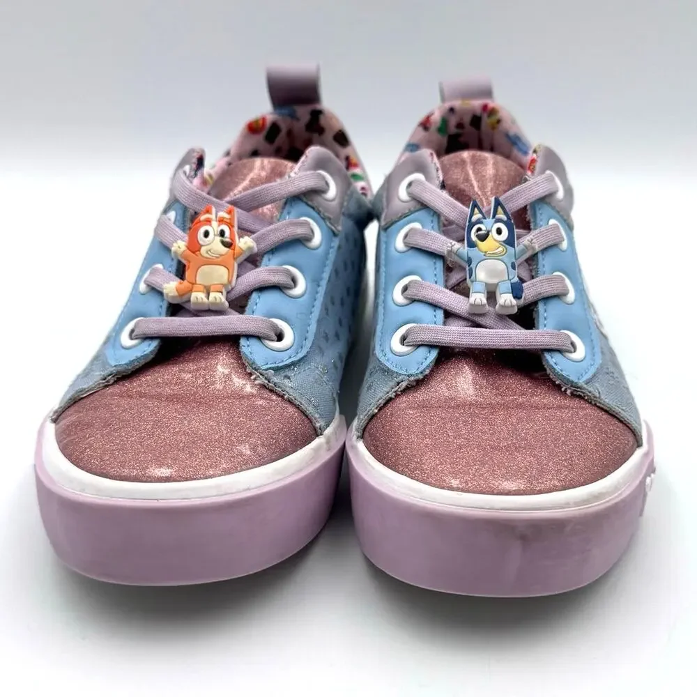 Bluey & Bingo Kids Glitter Low Top Casual Shoes Toddler Little Kids Size 13 Blue